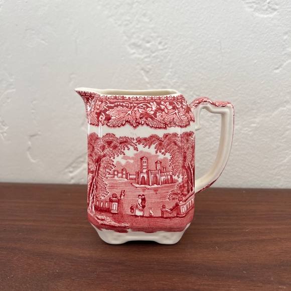 Mason’s Vista Pink Square Creamer vintage ironstone English China transferware - Picture 1 of 10